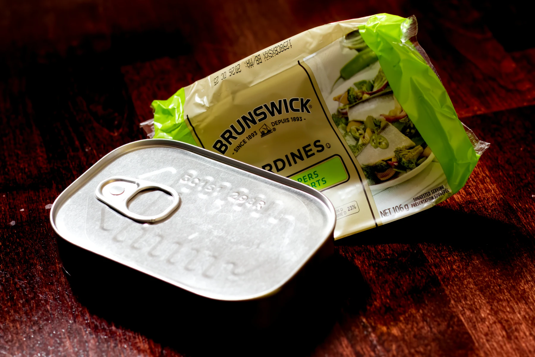 Wrapper taken off the can