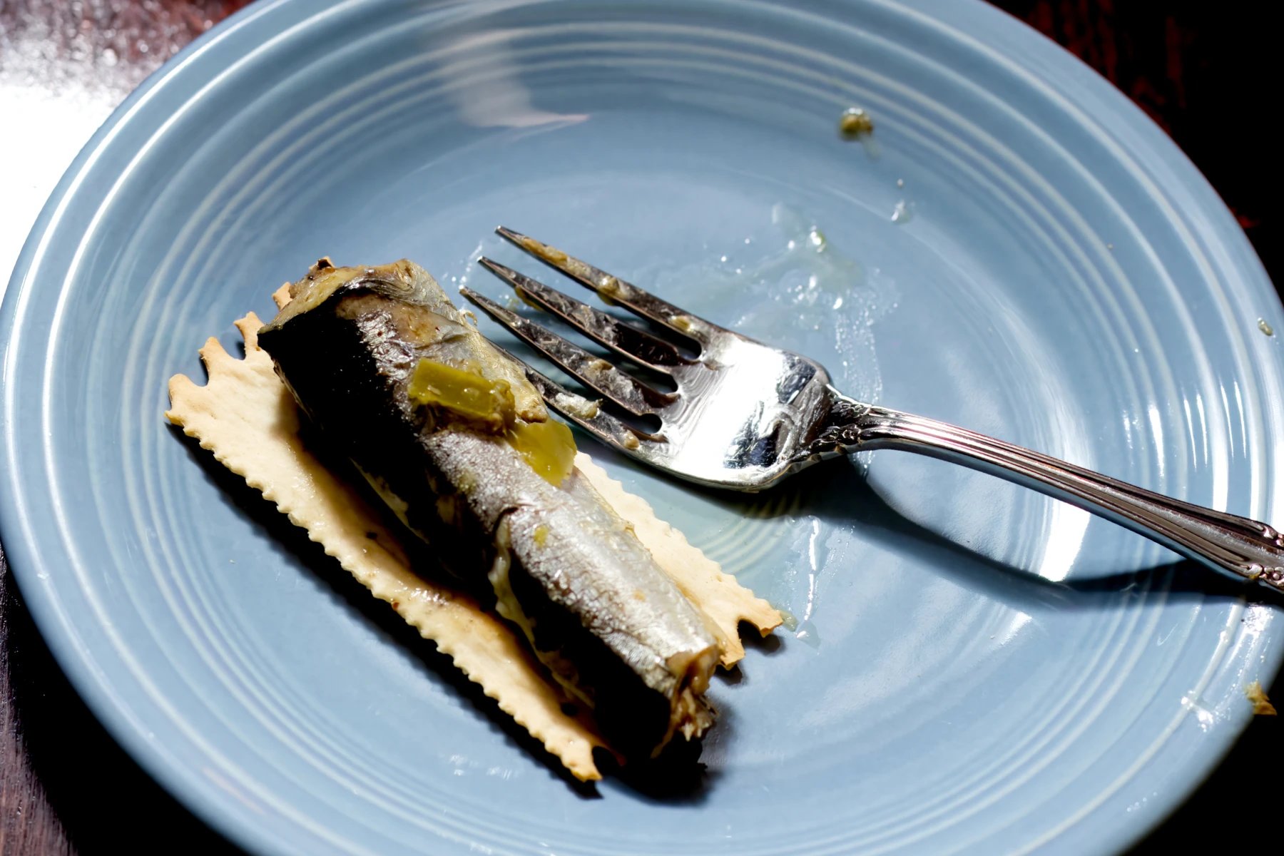 Sardine on a cracker