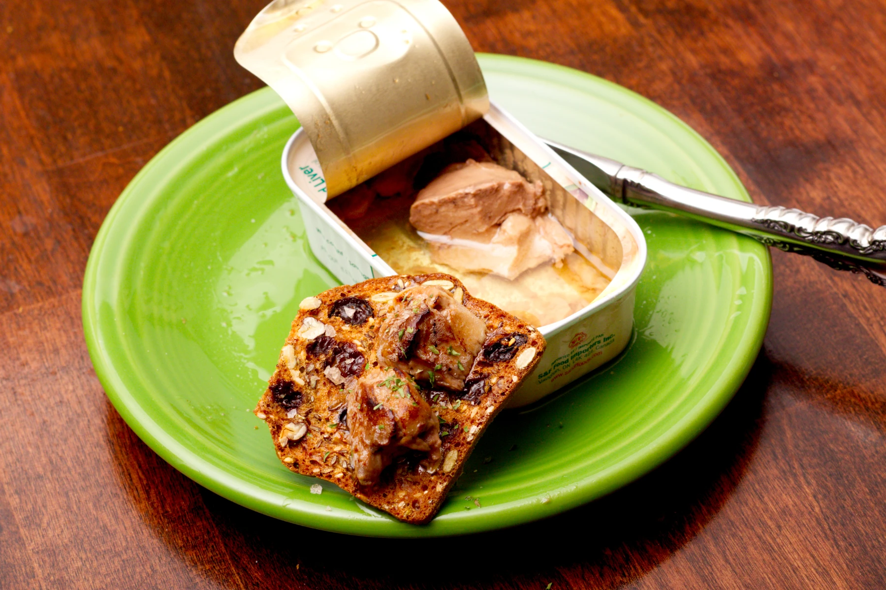 Aburi cod liver on a cracker